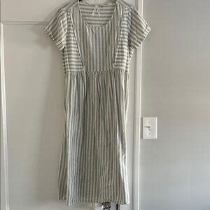Striped Gray/Green maternity/nursing Women's Dress